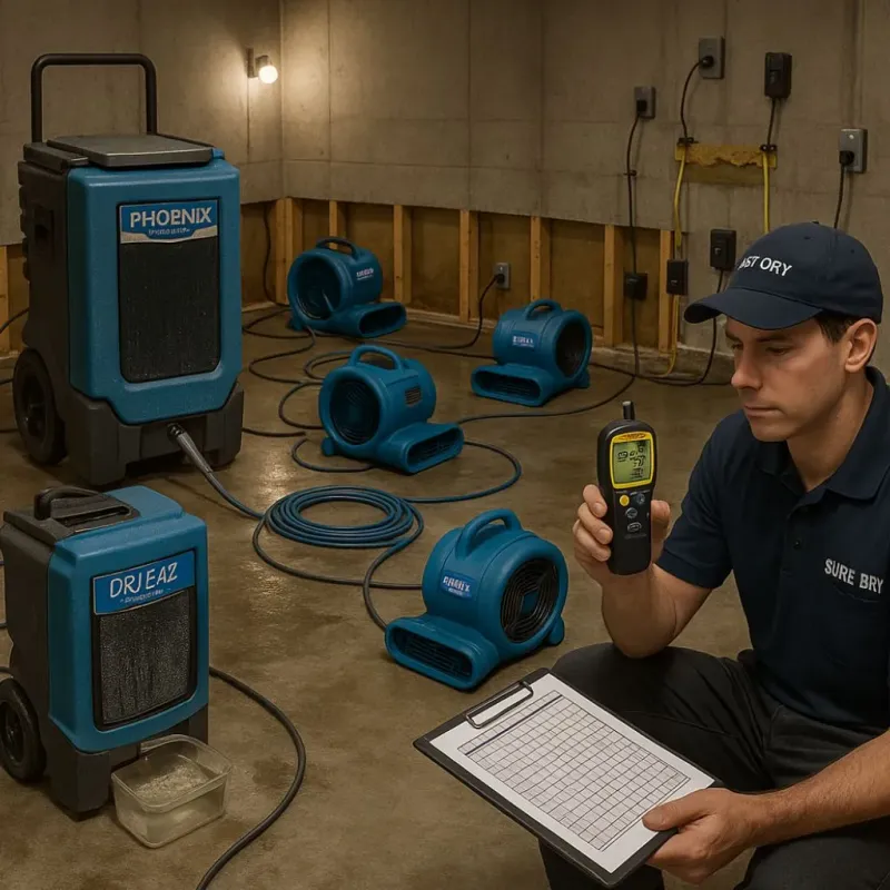 Structural Drying and Dehumidification process in Mint Hill, NC